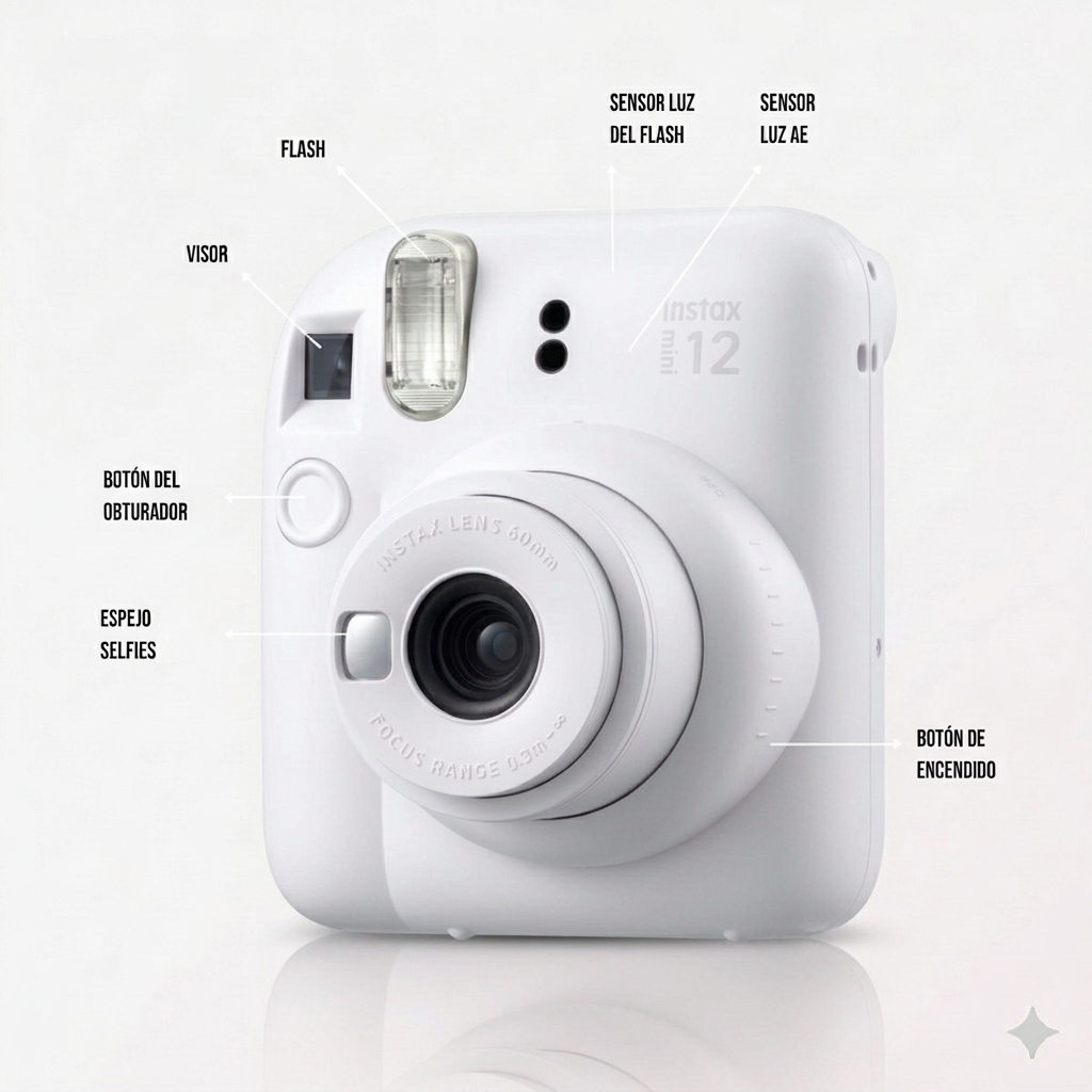 Fabrexx Instant Memory Camera – Instax Mini 12 (Clay White)