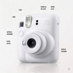 Fabrexx Instant Memory Camera – Instax Mini 12 (Clay White)