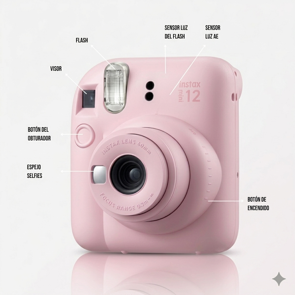 Fabrexx Instant Memory Camera – Instax Mini 12 (Blossom Pink)